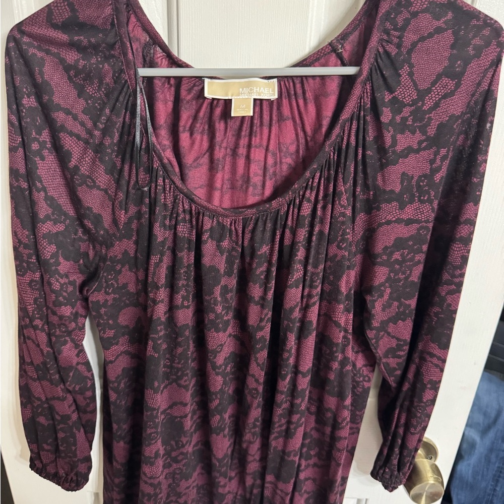 Michael Kors Black and Burgundy top